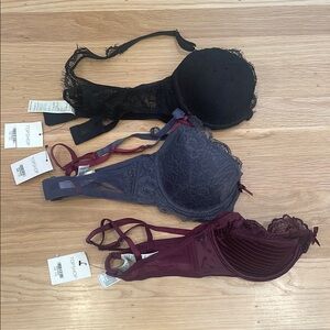 Three NWT TOPSHOP bras, size 34B